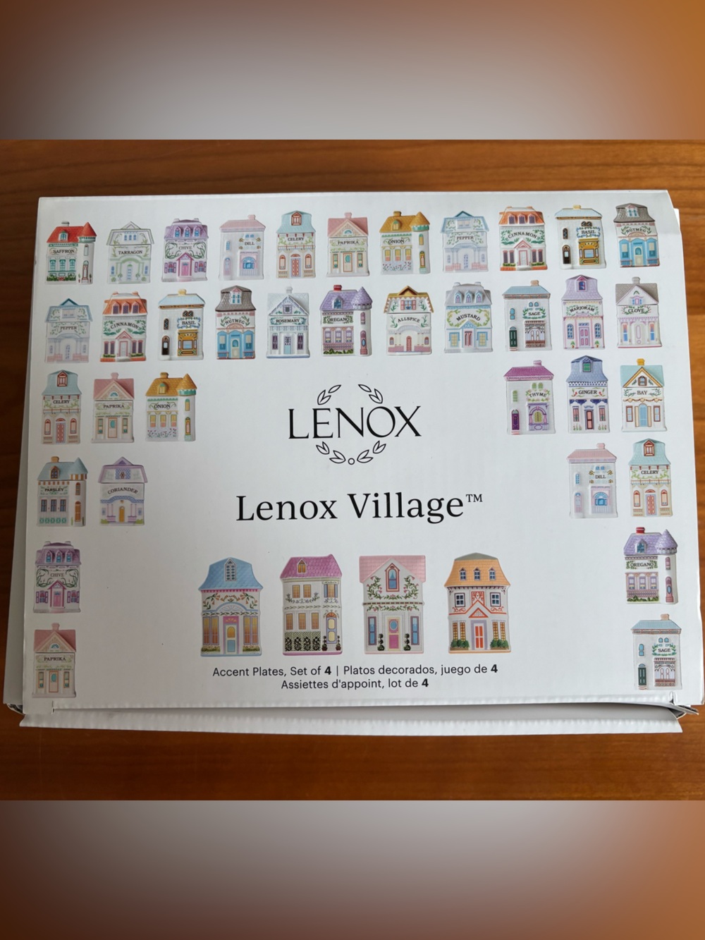 Lenox Spice Village House Accent Plates (Set of 4) in Box